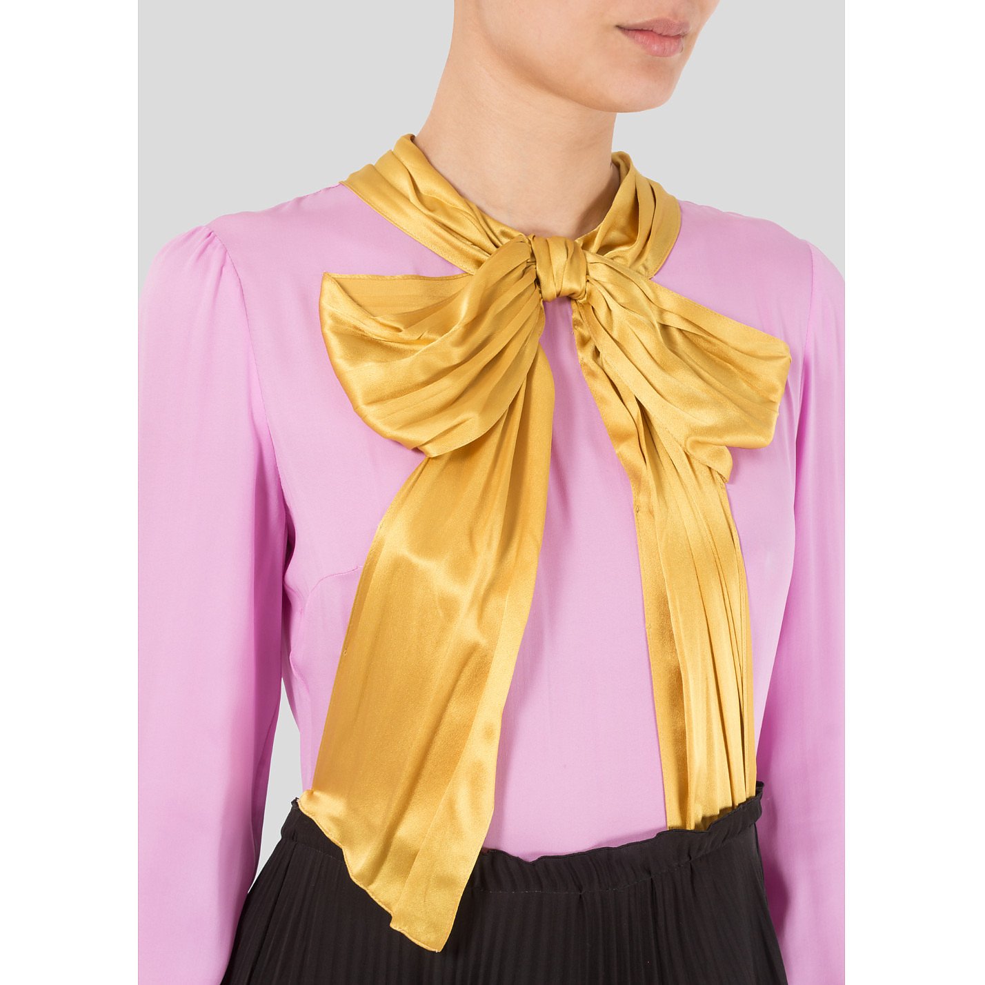 Optimismo salón Recitar Rent Buy Gucci Bow Detail Pleated-Skirt Silk-Georgette Gown | MY WARDROBE HQ