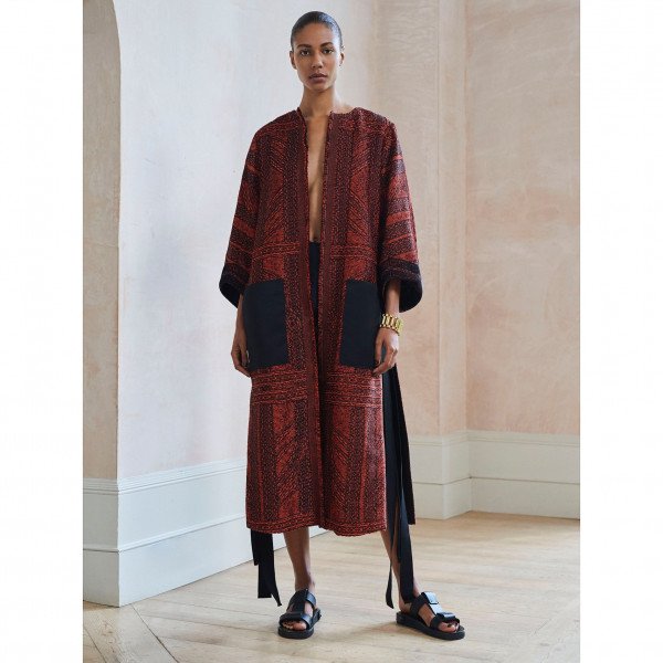 Amanda Wakeley Papaya Tapestry Jacquard Coat