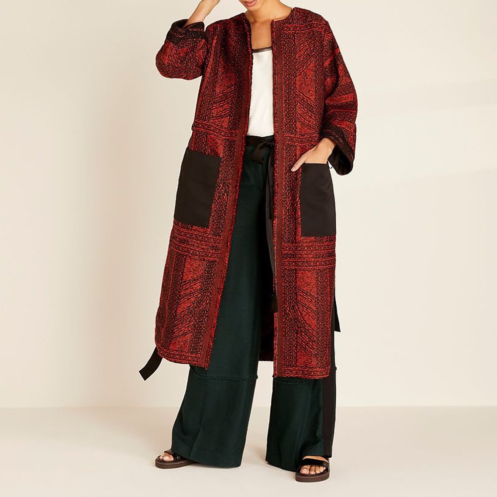 Amanda Wakeley Papaya Tapestry Jacquard Coat