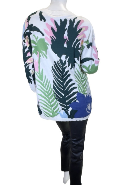 PAUL & JOE Tropical Parrot Intarsia Knit Sweater
