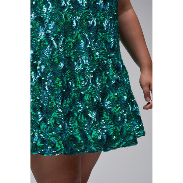 RaeVynn Milla Dress In Swirl Sequins