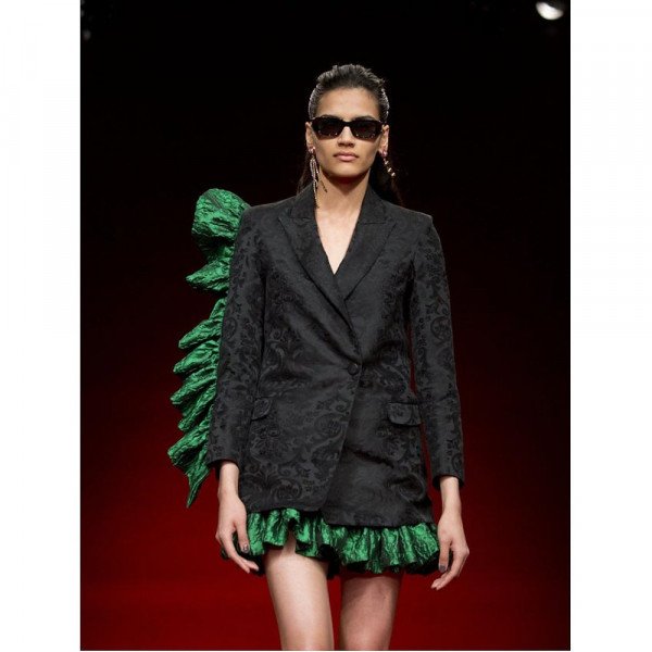 Emilio De La Morena Silk & Cotton Jaquard Blazer
