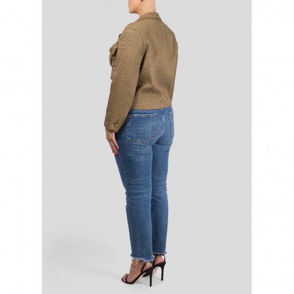 Mulberry Quilted Cropped Jacket