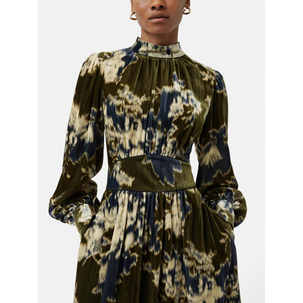 Jigsaw Glitched Ikat Velvet Dress