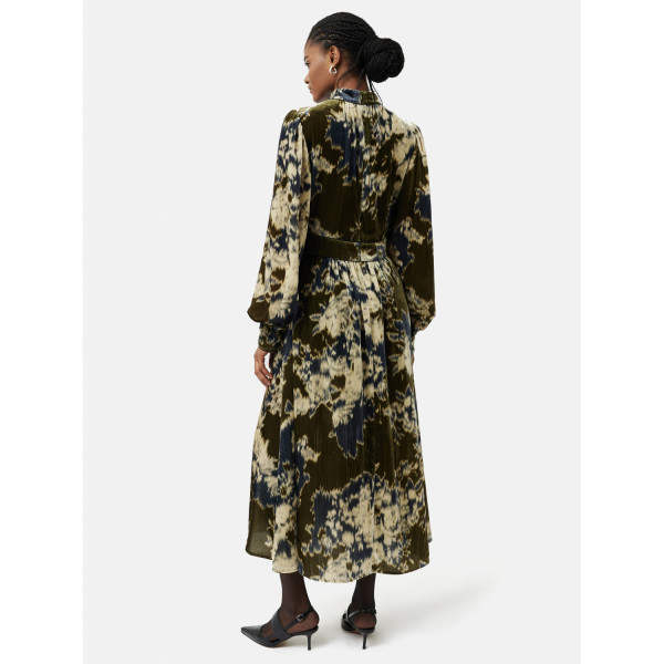 Jigsaw Glitched Ikat Velvet Dress