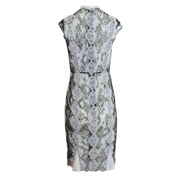 Emilio De La Morena Sheer Lace Cocktail Dress