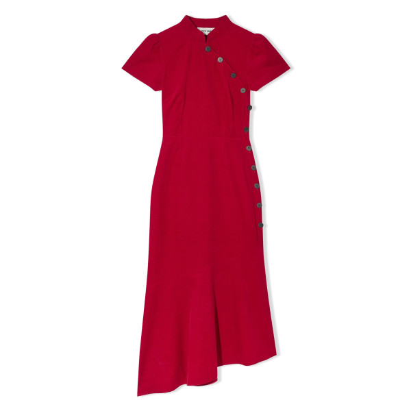 Rent Buy Cefinn Layla Asymmetric Corduroy Midi Dress MY WARDROBE HQ