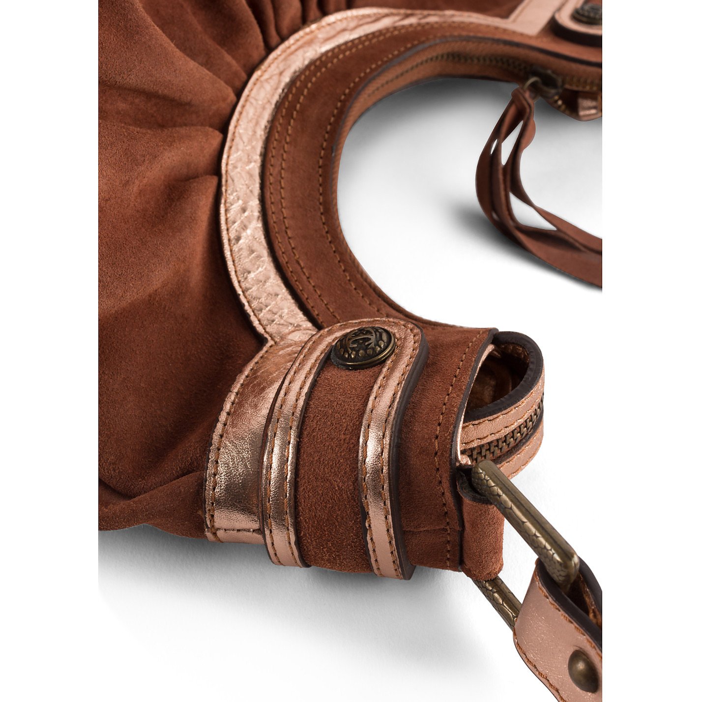 Just Cavalli Suede Bag With Metallic Accents