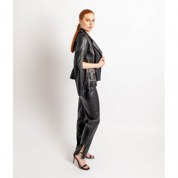 LaMetamorphose Velvetine Leather Trousers