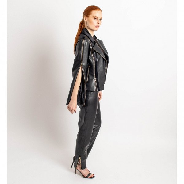 LaMetamorphose Velvetine Leather Trousers