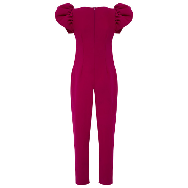FEMPONIQ Puff Sleeved Crepe Jumpsuit