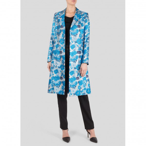 Christopher Kane Metallic Floral Brocade Coat