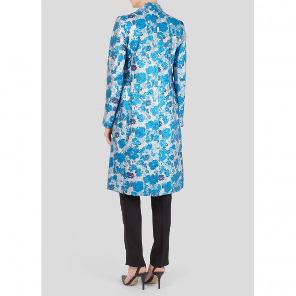 Christopher Kane Metallic Floral Brocade Coat