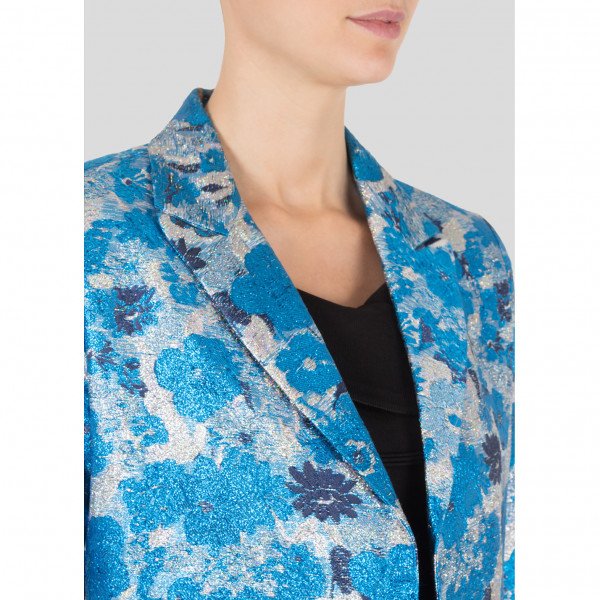 Christopher Kane Metallic Floral Brocade Coat