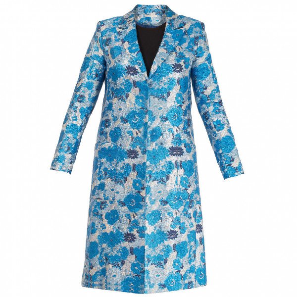 Christopher Kane Metallic Floral Brocade Coat