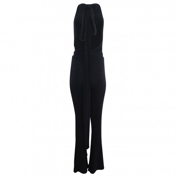 Lavish Alice Rib Knit Halterneck Jumpsuit