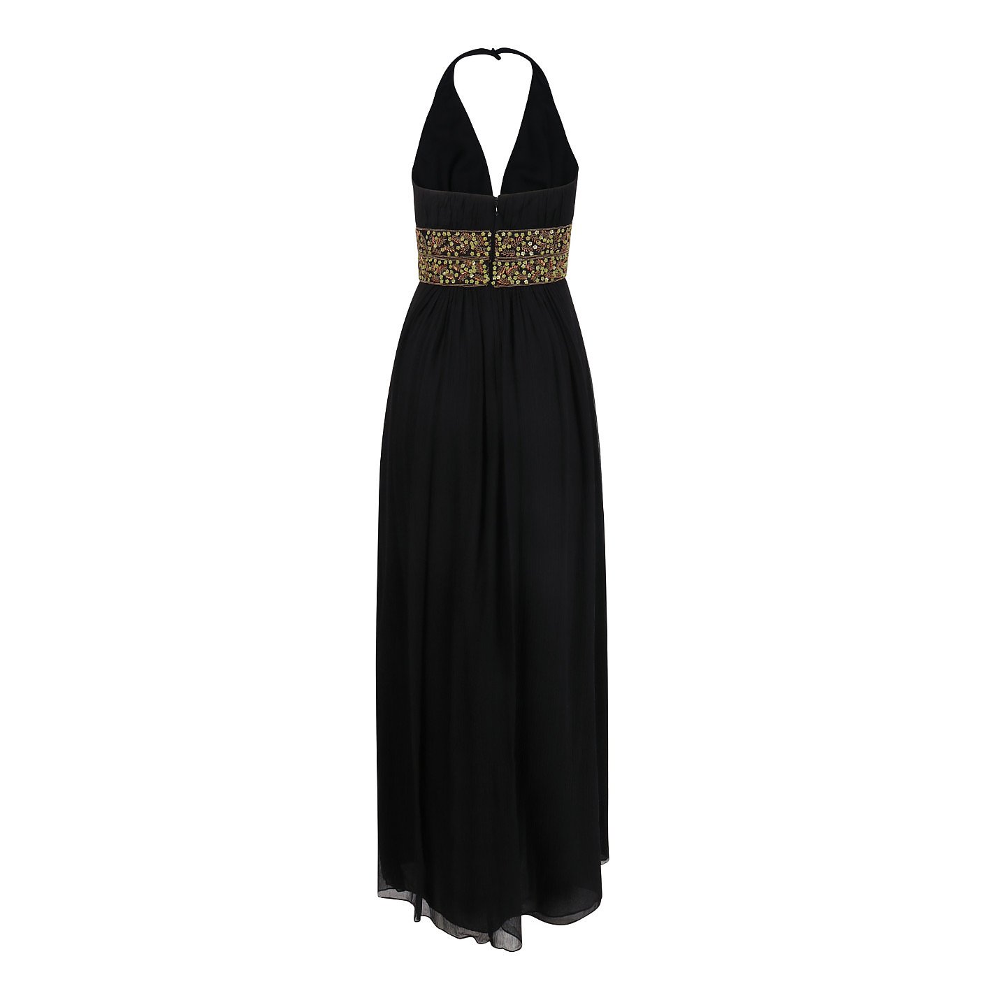 Kay Unger Embroidered Silk Gown