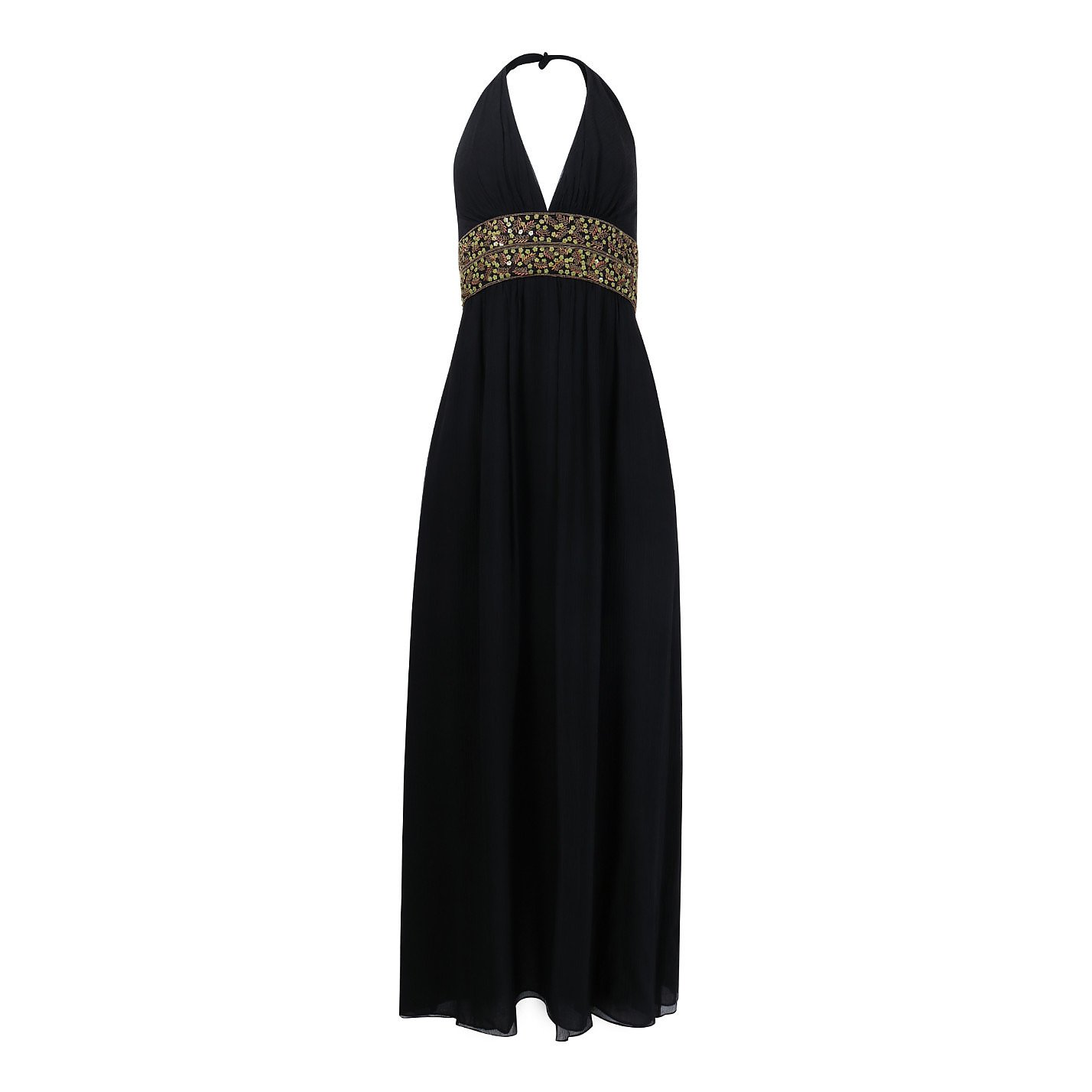 Kay Unger Embroidered Silk Gown