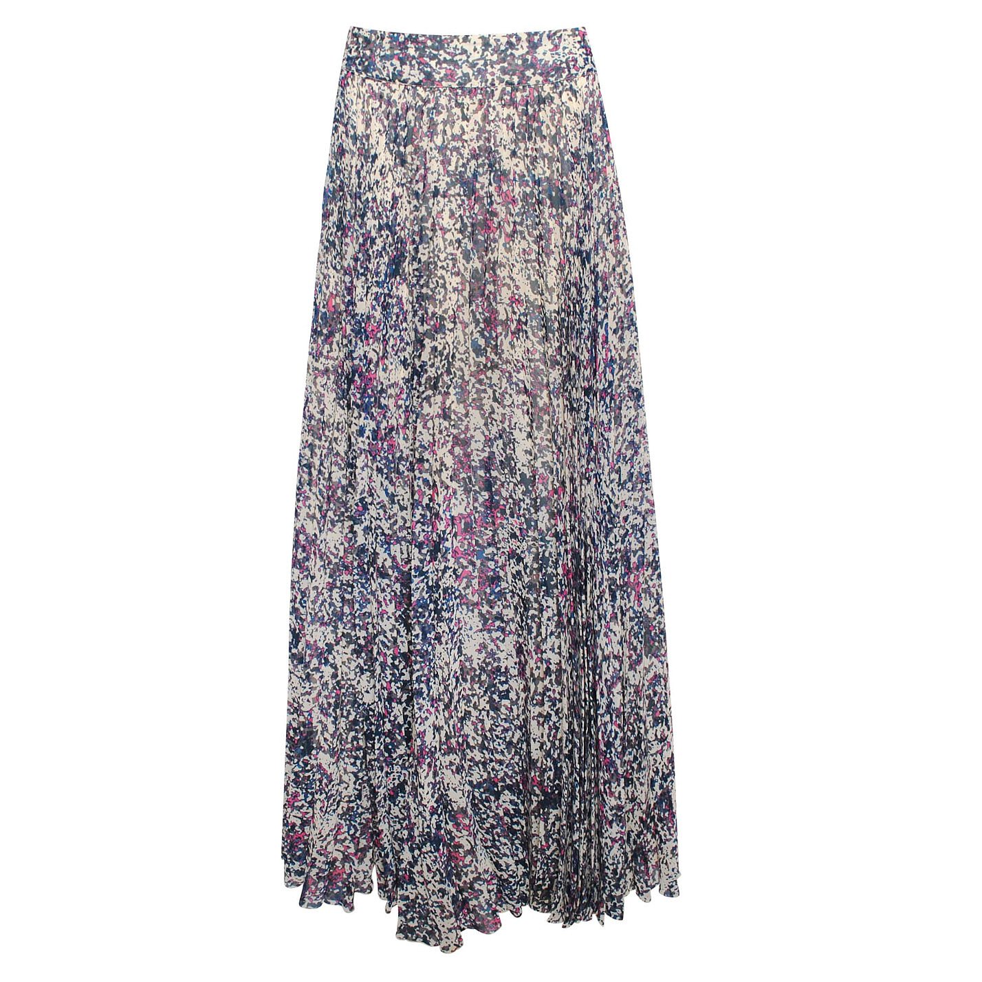 Anthropologie Abstract Print Pleated Maxi Skirt