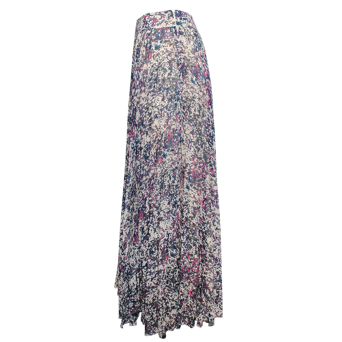 Anthropologie Abstract Print Pleated Maxi Skirt