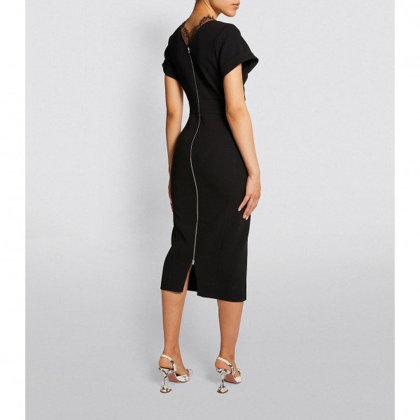 Victoria Beckham Lace-Detail Midi Dress