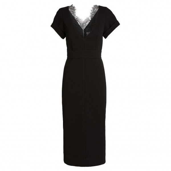 Victoria Beckham Lace-Detail Midi Dress