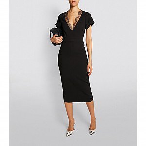 Rent Buy Victoria Beckham Lace-Detail Midi Dress | MY