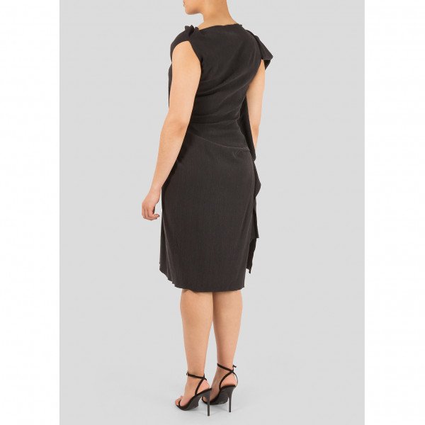 RM by Roland Mouret Draped Silk Crepe Dress