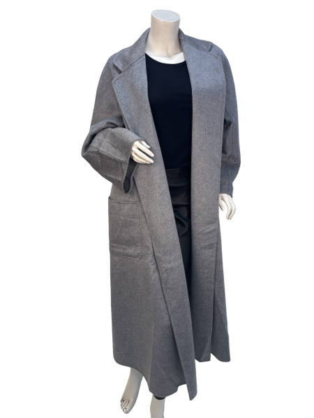 Max Mara Light Grey Long Wool-Cashmere Coat