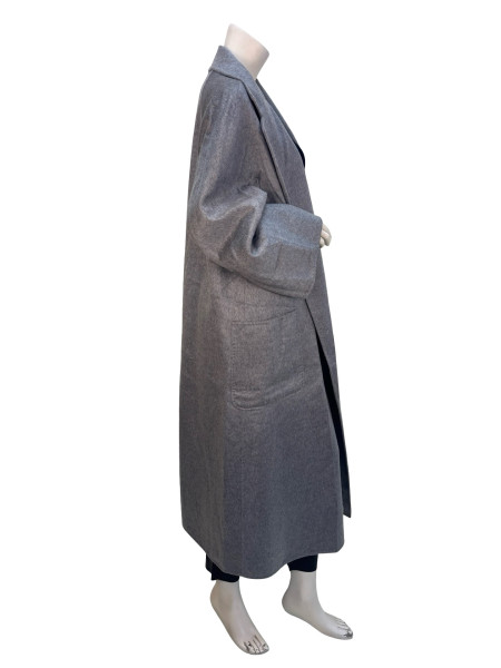 Max Mara Light Grey Long Wool-Cashmere Coat