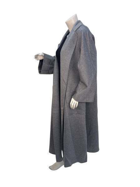 Max Mara Light Grey Long Wool-Cashmere Coat