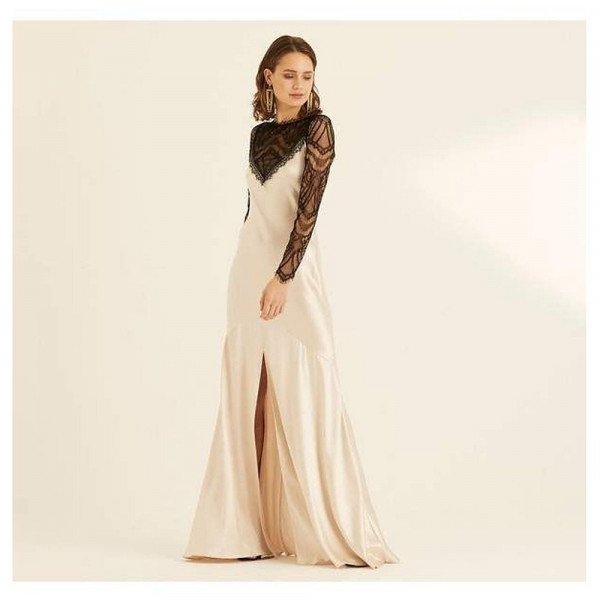 Rent Buy Amanda Wakeley Champagne Lace Maxi Dress MY WARDROBE HQ