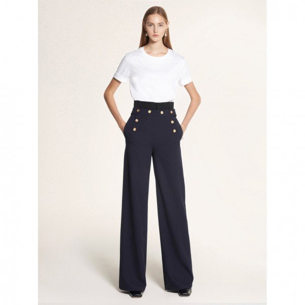 PORTS 1961 Buttoned Wide-Leg Trousers