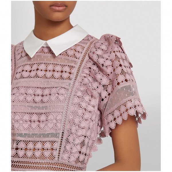 Self-Portrait Heart Lace Mini Dress
