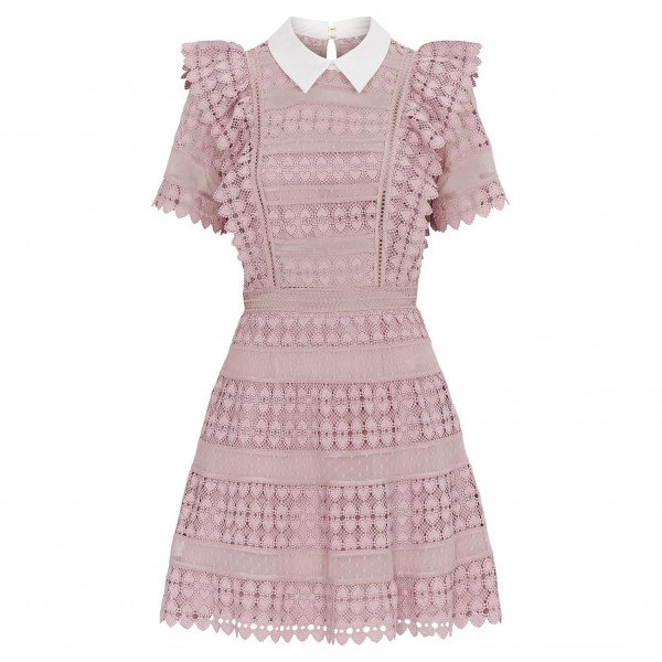 Self-Portrait Heart Lace Mini Dress