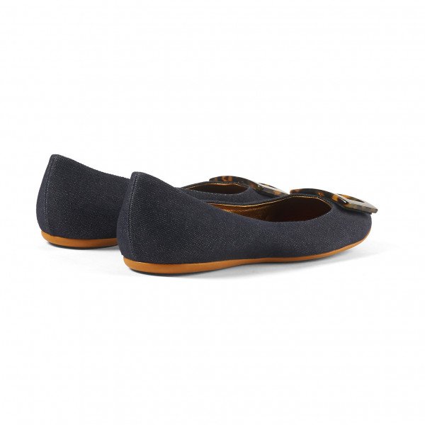 Roger Vivier Denim Flats with Tortoise Shell Detail