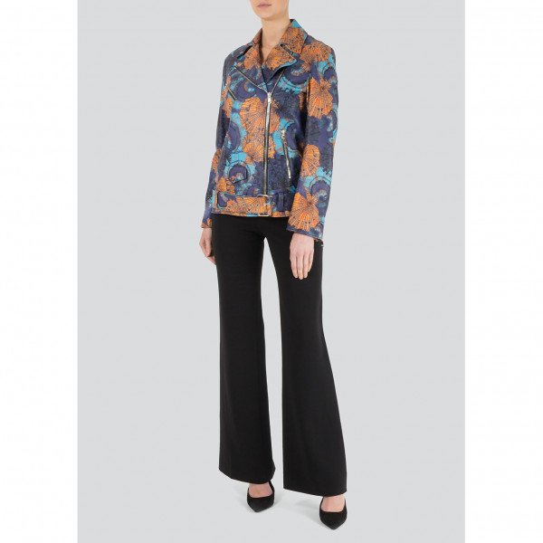 Emilio Pucci Seashell Print Leather Biker Jacket