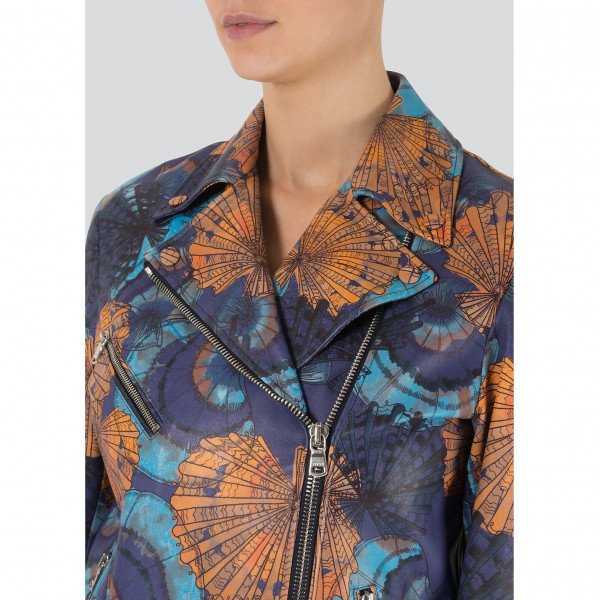 Emilio Pucci Seashell Print Leather Biker Jacket
