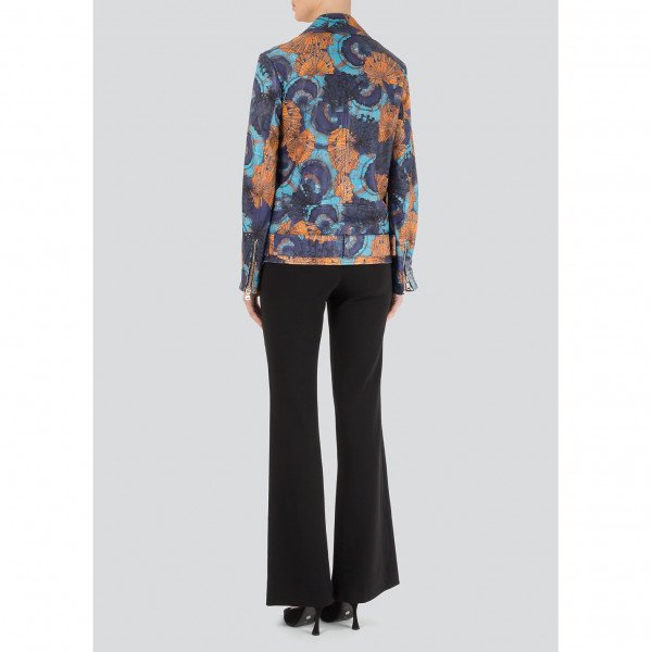 Emilio Pucci Seashell Print Leather Biker Jacket