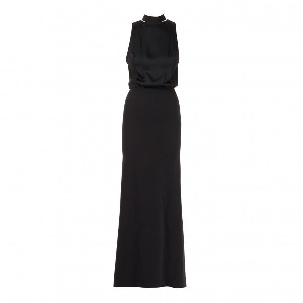 Victoria Beckham Sleeveless Gown with Choker Neck Detail