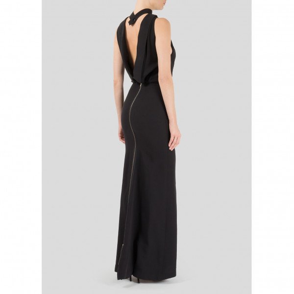 Victoria Beckham Sleeveless Gown with Choker Neck Detail