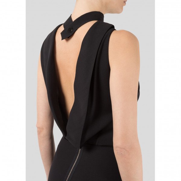 Victoria Beckham Sleeveless Gown with Choker Neck Detail