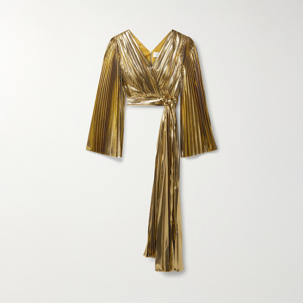 Sem Sem Gold Plissé<br>
Wrap Effect Top