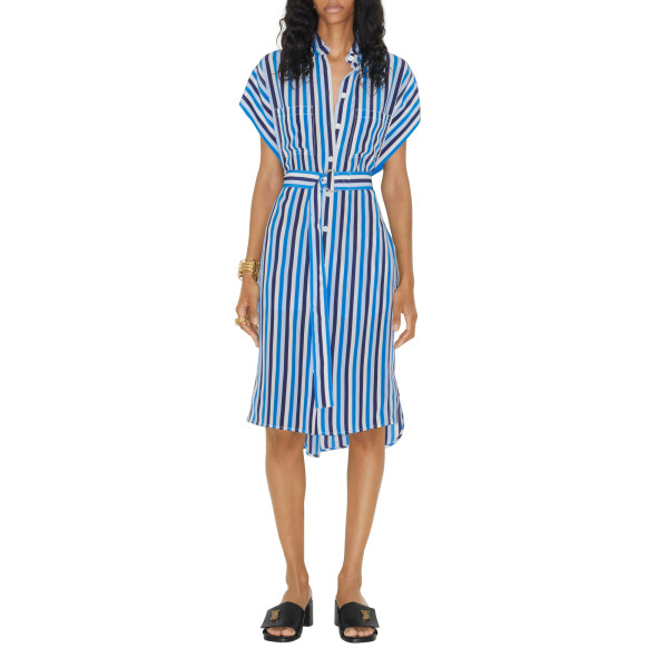 Burberry Striped Silk Shirt Dress