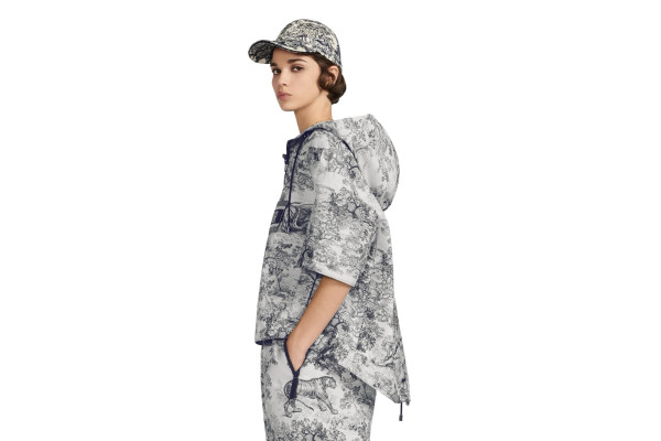 Dior Oversized Monochrome Toile De Jouy Tropicalia Hooded Logo Jacket