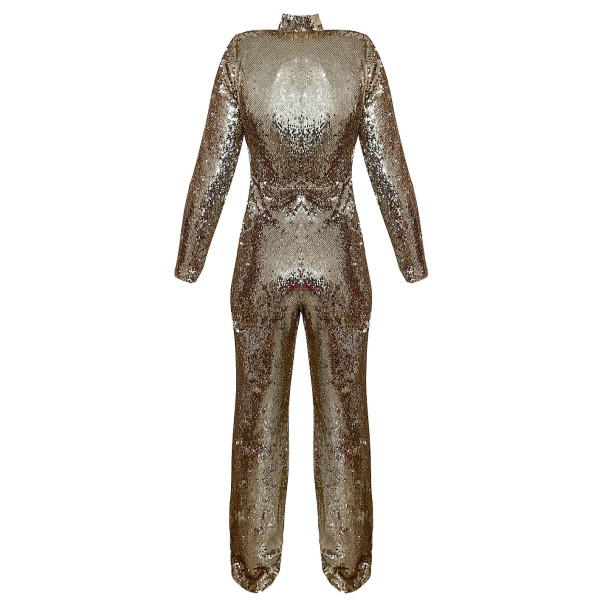 NALÈ Gold Sequin Fitted Jumpsuit