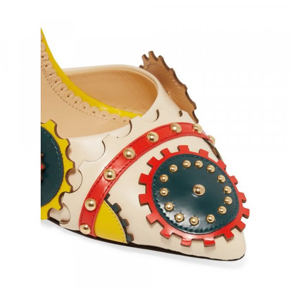 Charlotte Olympia Mechanix Studded Leather Pumps