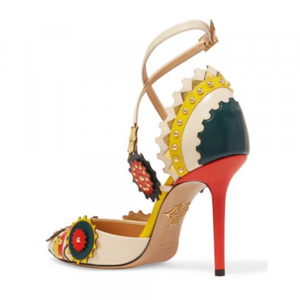 Charlotte Olympia Mechanix Studded Leather Pumps