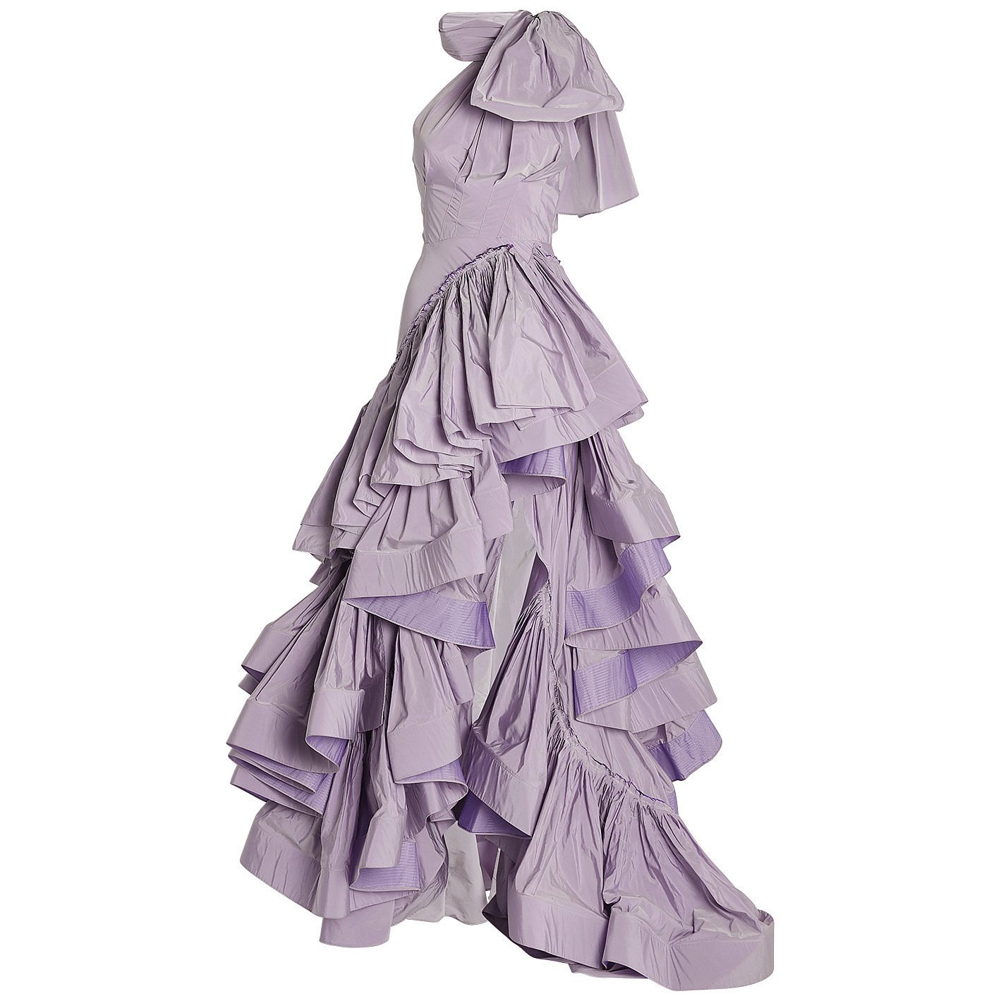 Maticevski Ruffled One-Shoulder Gown