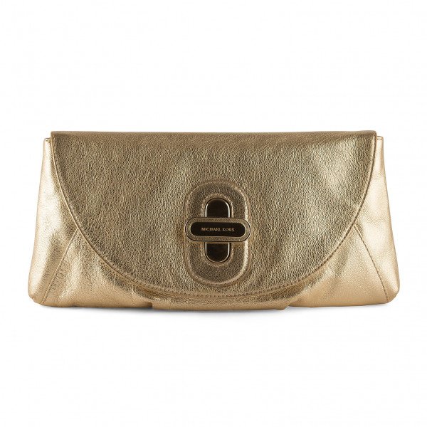 Michael Kors Soft Leather Metallic Clutch